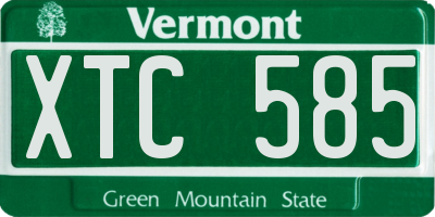 VT license plate XTC585