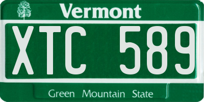 VT license plate XTC589