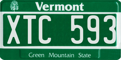 VT license plate XTC593