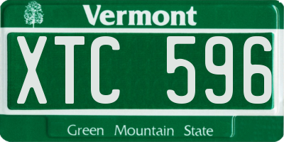 VT license plate XTC596