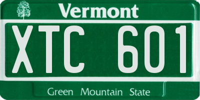 VT license plate XTC601