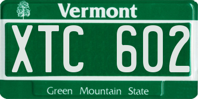 VT license plate XTC602