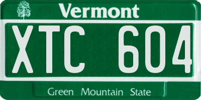 VT license plate XTC604
