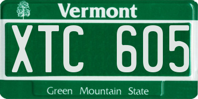 VT license plate XTC605