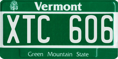 VT license plate XTC606