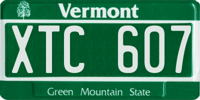 VT license plate XTC607