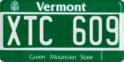 VT license plate XTC609