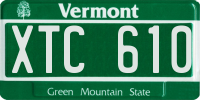 VT license plate XTC610