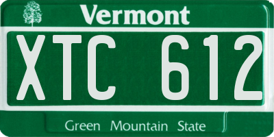 VT license plate XTC612