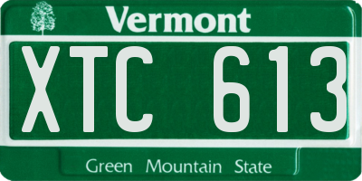 VT license plate XTC613