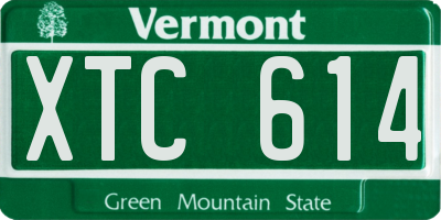 VT license plate XTC614