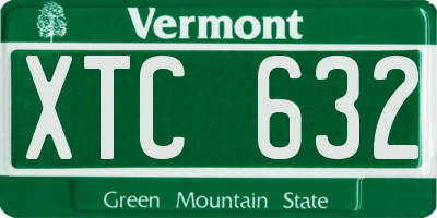 VT license plate XTC632