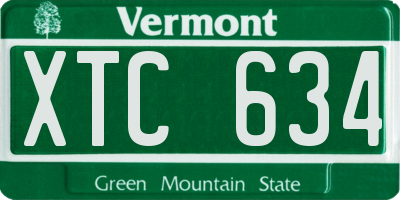 VT license plate XTC634