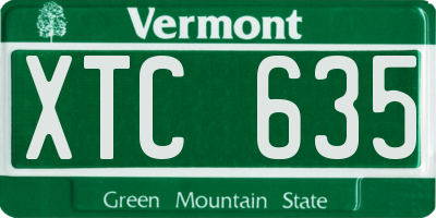 VT license plate XTC635
