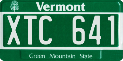 VT license plate XTC641
