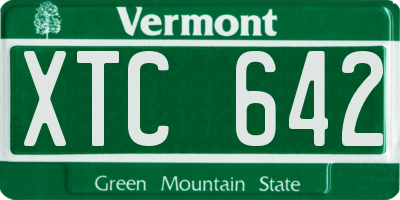 VT license plate XTC642