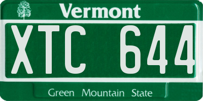 VT license plate XTC644