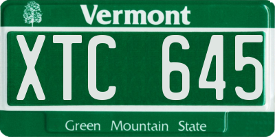 VT license plate XTC645