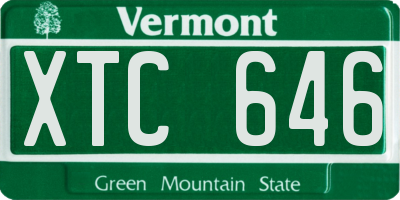 VT license plate XTC646