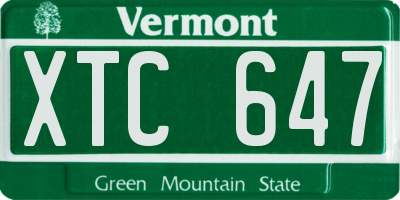 VT license plate XTC647