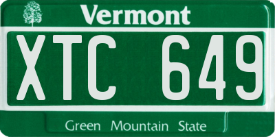 VT license plate XTC649