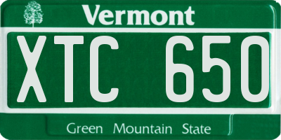 VT license plate XTC650