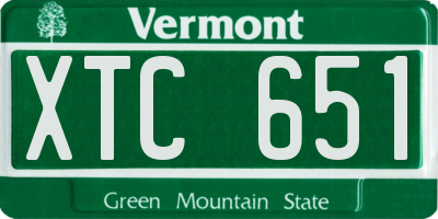 VT license plate XTC651