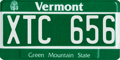 VT license plate XTC656