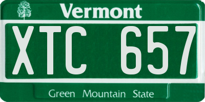 VT license plate XTC657