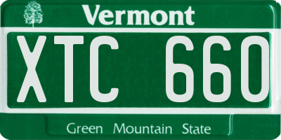 VT license plate XTC660