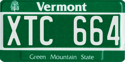 VT license plate XTC664