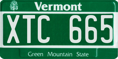 VT license plate XTC665