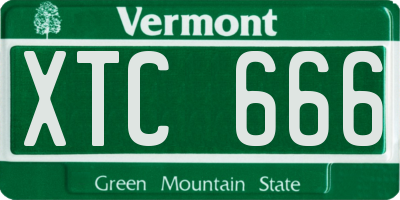 VT license plate XTC666