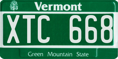 VT license plate XTC668