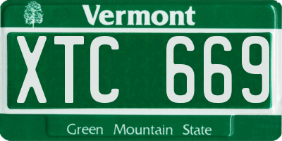 VT license plate XTC669