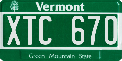 VT license plate XTC670