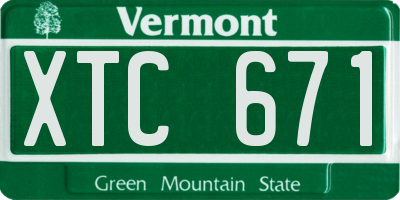 VT license plate XTC671