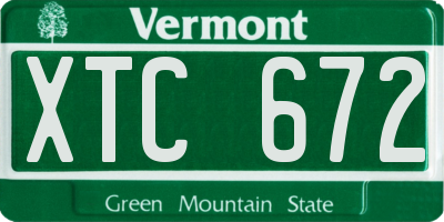 VT license plate XTC672