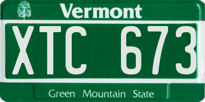 VT license plate XTC673