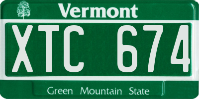 VT license plate XTC674