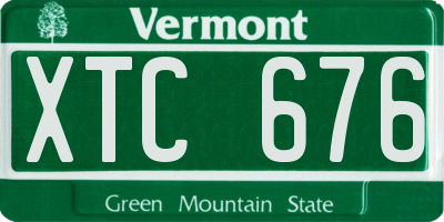 VT license plate XTC676
