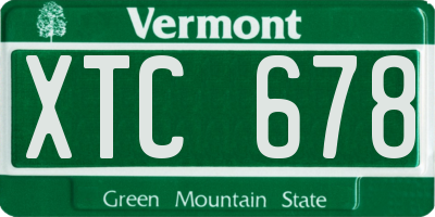 VT license plate XTC678
