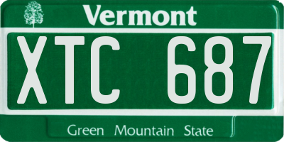 VT license plate XTC687