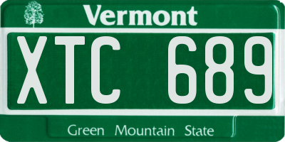 VT license plate XTC689