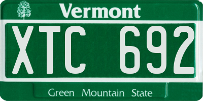 VT license plate XTC692
