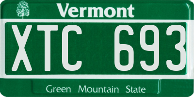 VT license plate XTC693
