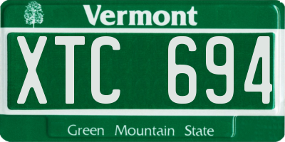 VT license plate XTC694