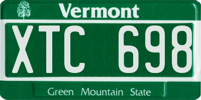 VT license plate XTC698
