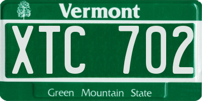 VT license plate XTC702