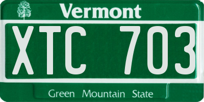 VT license plate XTC703